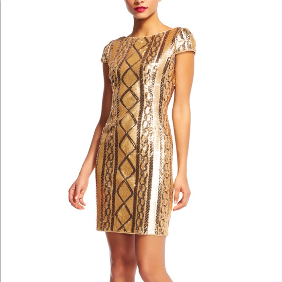Adrianna Papell Dresses & Skirts - Gold sequin dress